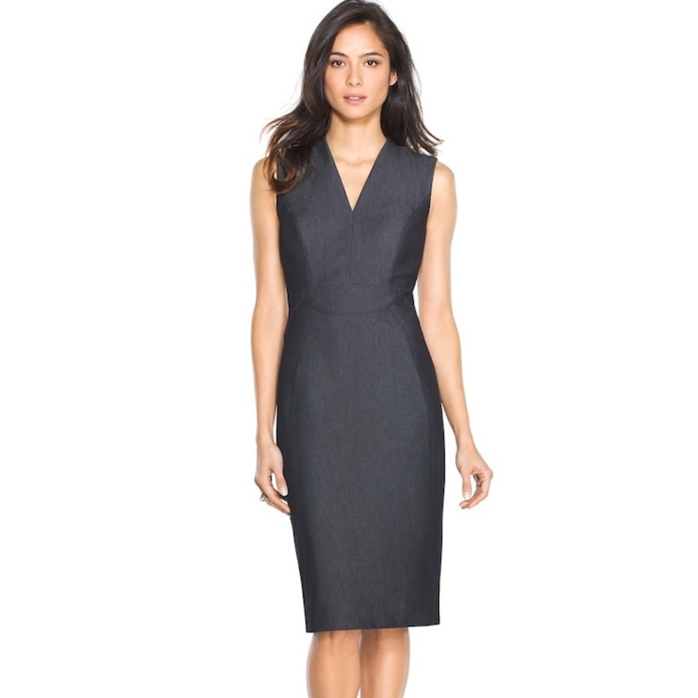 White House Black Market Dark Denim Sheath Dress
